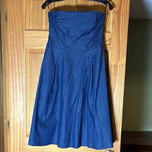 White House Black Market Strapless Denim Dress